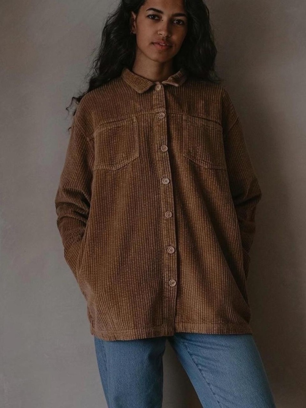 The Simple Folk The Corduroy Shirt Womens Camel
